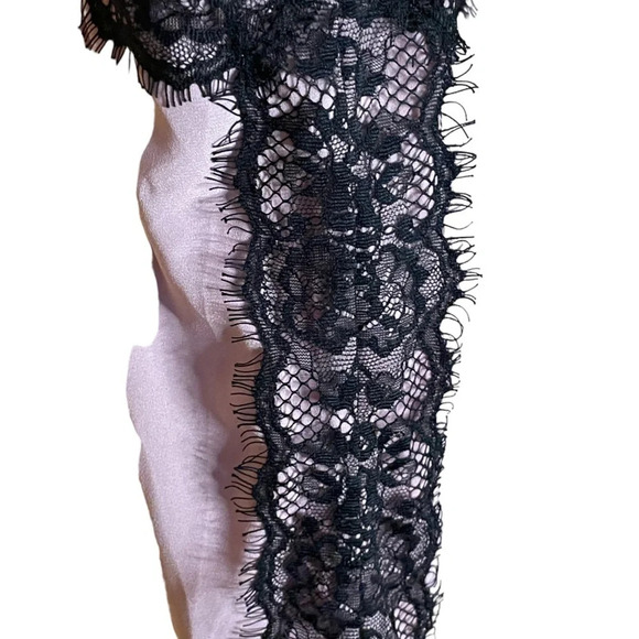 Lane Bryant Light Purple with Black Lace Babydoll Ruffle Top Flowy Size 28 - Picture 4 of 10